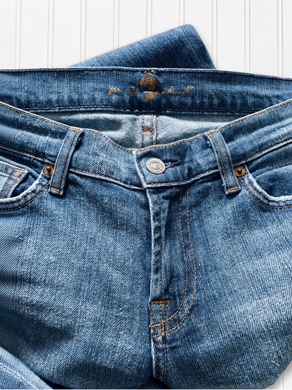 7 For All Mankind Bootcut Jeans in Size 28 | Medium Wash-Low-Rise Stretch Denim - Picture 10 of 16